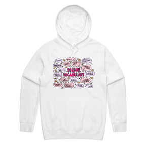 S / White / Large Front Print Mum's Vocab 👩💬 – Unisex Hoodie