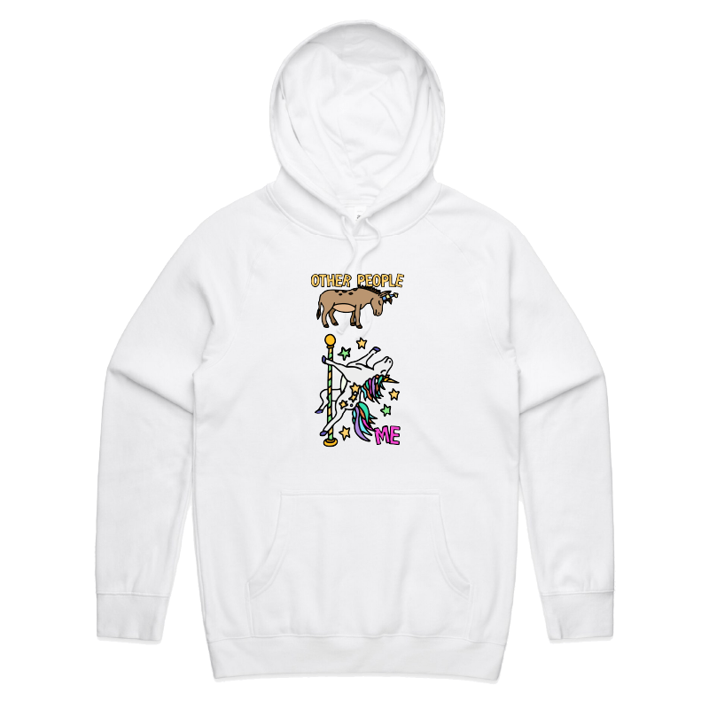 S / White / Large Front Print Not Like The Others  🐴🦄 – Unisex Hoodie