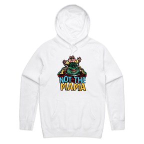 S / White / Large Front Print Not The Mama 🦕🍳 - Unisex Hoodie