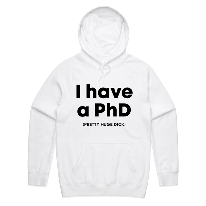 S / White / Large Front Print Pretty Huge.....🎓 - Unisex Hoodie