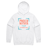 S / White / Large Front Print Proud Mother 🥴💩 – Unisex Hoodie