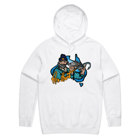 S / White / Large Front Print Rex Hunt Fishing 🎣🛥️ - Unisex Hoodie