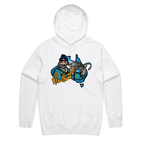 S / White / Large Front Print Rex Hunt Fishing 🎣🛥️ - Unisex Hoodie