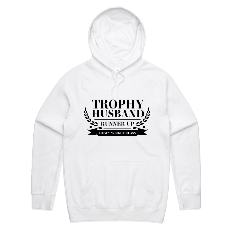 S / White / Large Front Print Runner Up Husband 👨🥈 – Unisex Hoodie