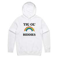 S / White / Large Front Print Tig Ol’ Biddies 🍒🤤 - Unisex Hoodie