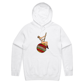 S / White / Large Front Print Wrecking Bauble 🎄💥 - Unisex Hoodie
