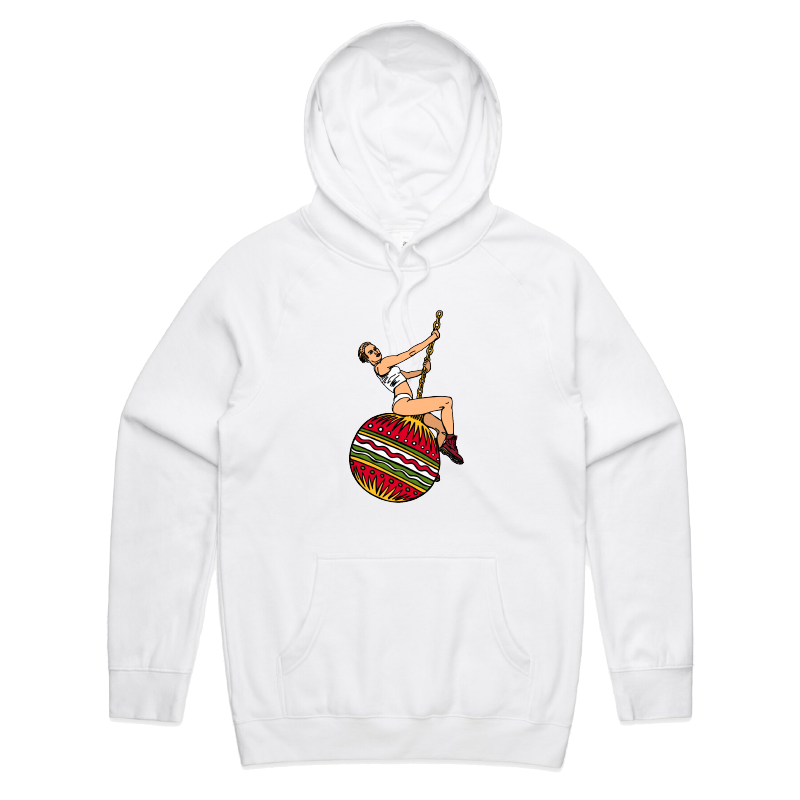 S / White / Large Front Print Wrecking Bauble 🎄💥 - Unisex Hoodie