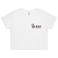 S / White Queef Queen 💨👑 - Women's Crop Top