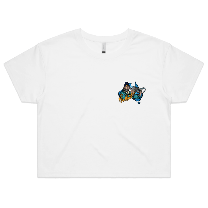 S / White Rex Hunt Fishing 🎣🛥️ - Women's Crop Top