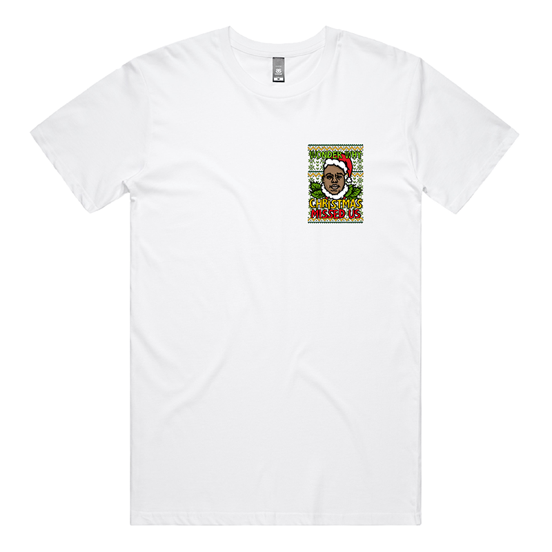 S / White / Small Front Design BIG Christmas 🎤🎅 - Men's T Shirt
