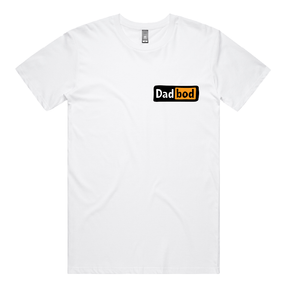 S / White / Small Front Design DadBod Logo 💻🧻 - Mens T Shirt