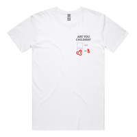 S / White / Small Front Design Definitely Not Childish 📋🖕 - Men's T Shirt