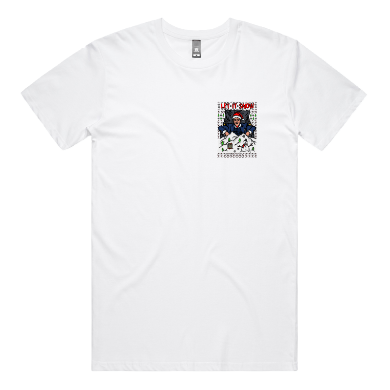 S / White / Small Front Design Let It Snow Scarface ❄️🤌 - Men's T Shirt