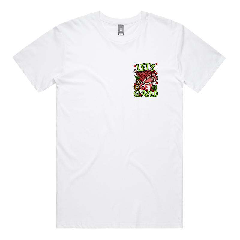 S / White / Small Front Design Let’s Get Glazed 🐖🔥 - Men's T Shirt
