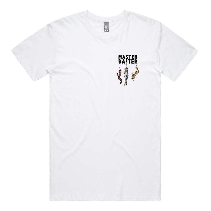 S / White / Small Front Design Master Baiter 🎣 - Men's T Shirt