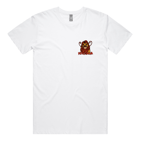 S / White / Small Front Design Moustacha 🦁👨 - Men's T Shirt