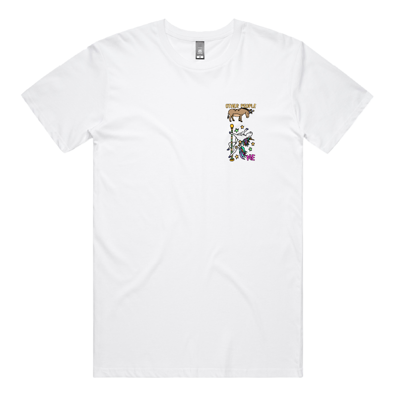 S / White / Small Front Design Not Like The Others  🐴🦄 – Men's T Shirt