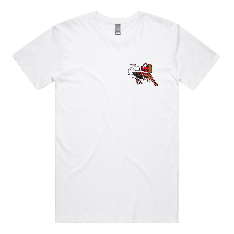 S / White / Small Front Design Prawndolph 🦐🦌 - Men's T Shirt