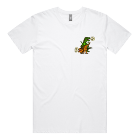 S / White / Small Front Design Pull My Hair 🦖🦕 – Men's T Shirt