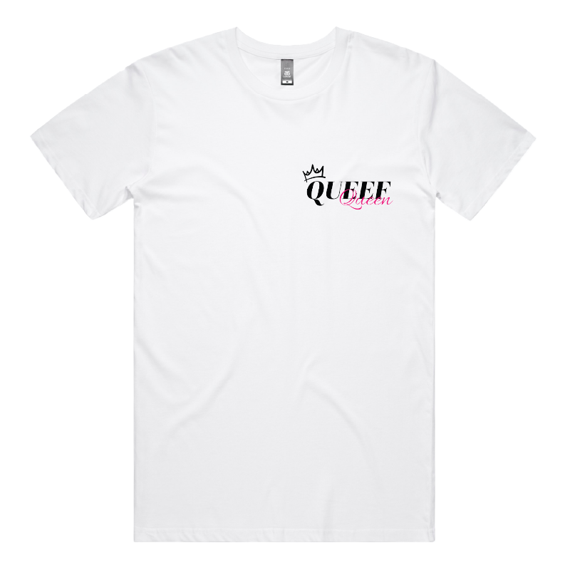 S / White / Small Front Design Queef Queen 💨👑 - Men's T Shirt