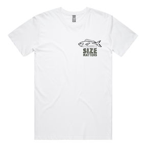 S / White / Small Front Design Size Matters 🐟📏 – Men's T Shirt