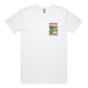S / White / Small Front Design Super Christmas 🍄🎅 - Men's T Shirt