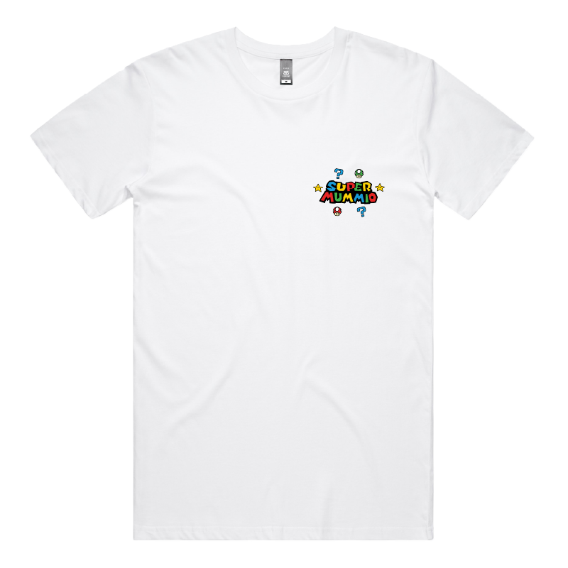 S / White / Small Front Design Super Mummio ⭐🍄 – Men's T Shirt