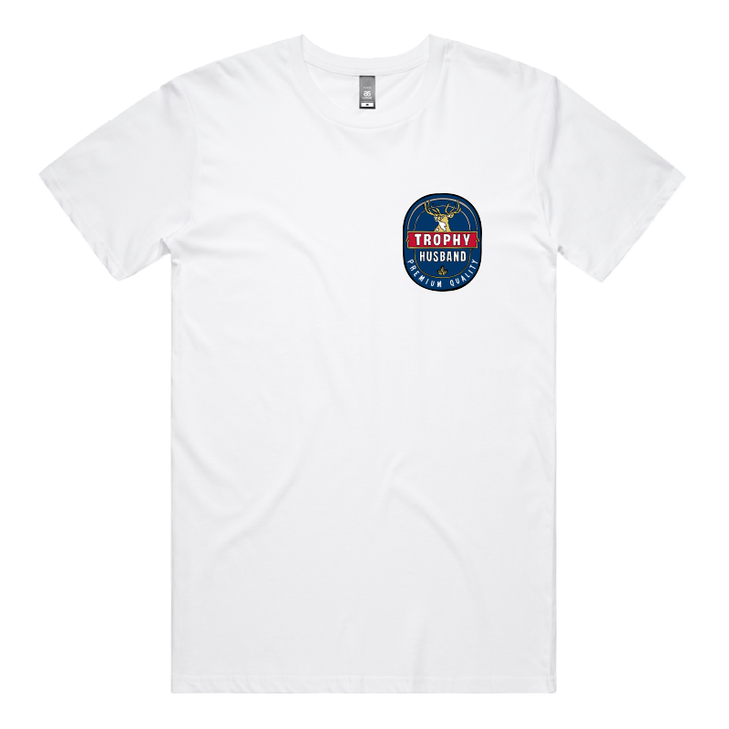 S / White / Small Front Design Trophy Husband 2heys 🍺🏆 – Men's T Shirt