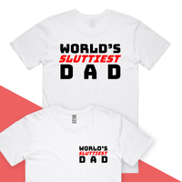 S / White / Small Front & Large Back Design Baddie Daddy 👴💋 – Men's T Shirt