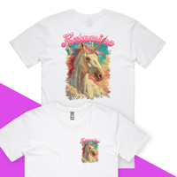 S / White / Small Front & Large Back Design Ketamine Unicorn 💉🦄 - Men's T Shirt