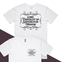 S / White / Small Front & Large Back Design Lord Fartalot 👑💨 – Men's T Shirt