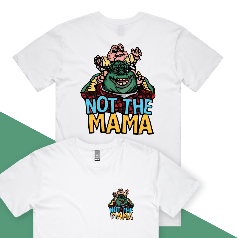 S / White / Small Front & Large Back Design Not The Mama 🦕🍳 - Men's T Shirt