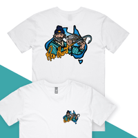 S / White / Small Front & Large Back Design Rex Hunt Fishing 🎣🛥️ - Men's T Shirt