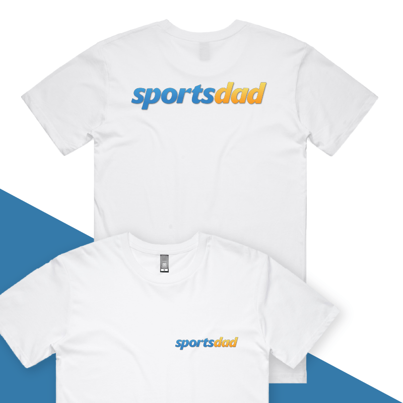 S / White / Small Front & Large Back Design SportsDad 💸📺 - Men's T Shirt