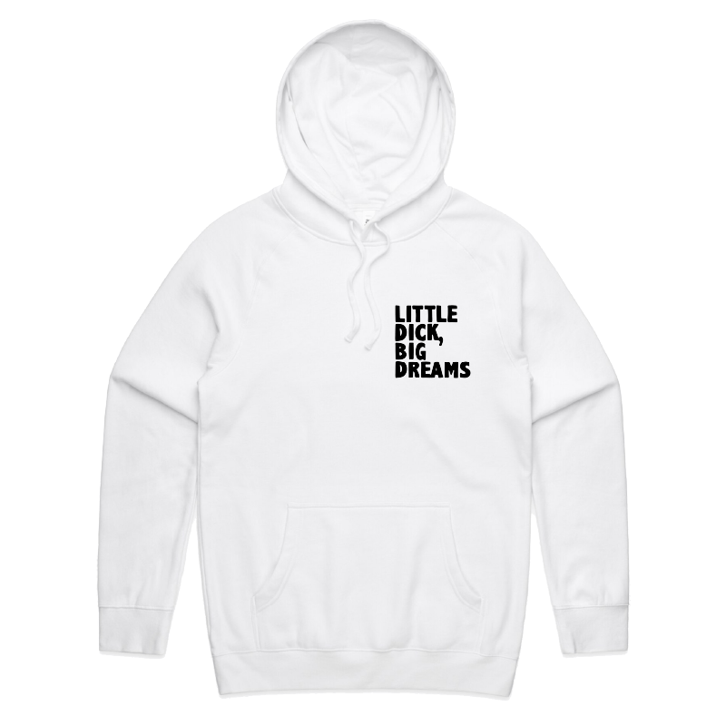 S / White / Small Front Print Big Dreamer 🍆💭 – Unisex Hoodie