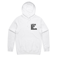 S / White / Small Front Print Big Dreamer 🍆💭 – Unisex Hoodie
