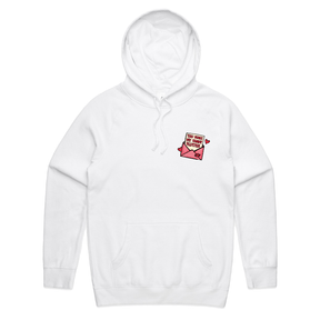 S / White / Small Front Print Fanny Flutter 🦋 – Unisex Hoodie