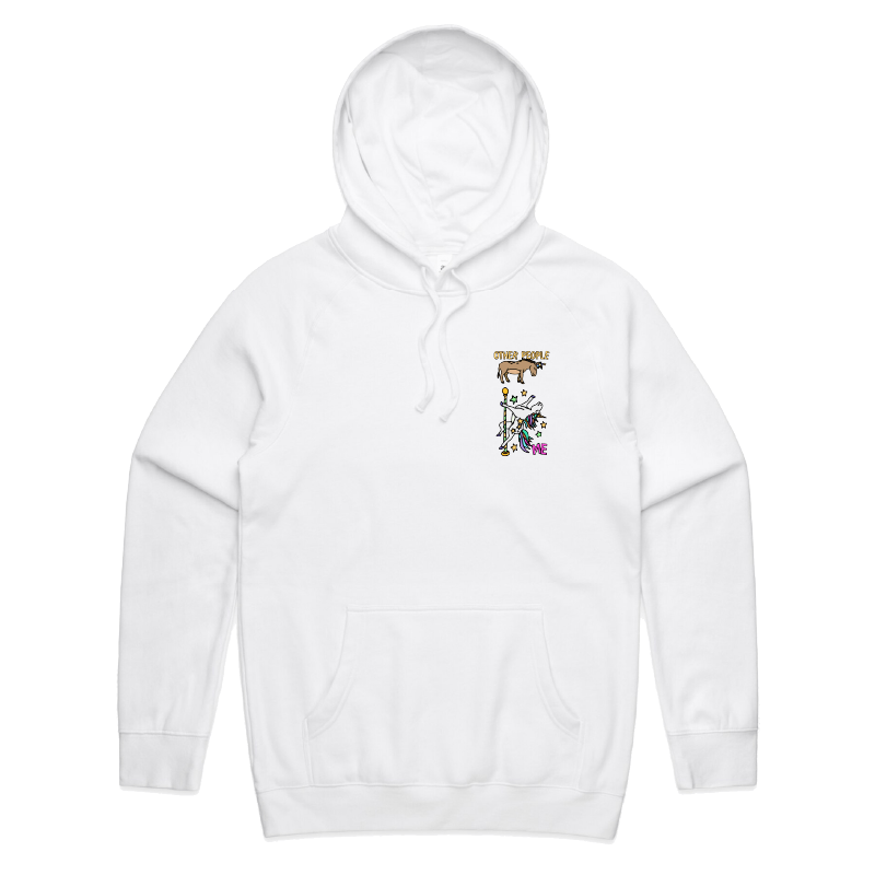 S / White / Small Front Print Not Like The Others  🐴🦄 – Unisex Hoodie