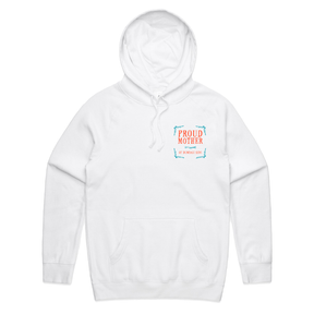 S / White / Small Front Print Proud Mother 🥴💩 – Unisex Hoodie