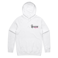 S / White / Small Front Print Queef Queen 💨👑 - Unisex Hoodie