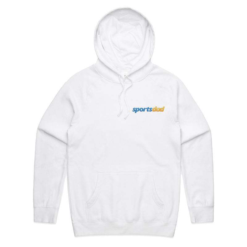S / White / Small Front Print SportsDad 💸📺 - Unisex Hoodie