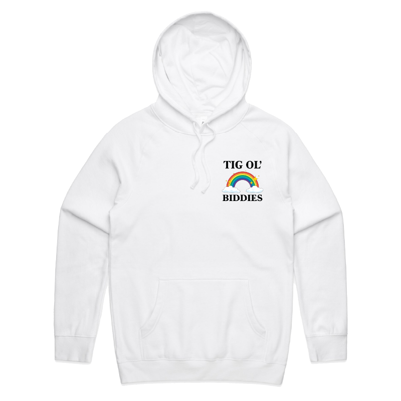 S / White / Small Front Print Tig Ol’ Biddies 🍒🤤 - Unisex Hoodie