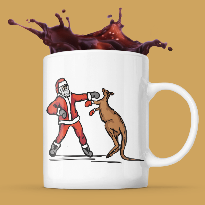 Santa Boxing Roo 🎅🥊🦘 – Coffee Mug