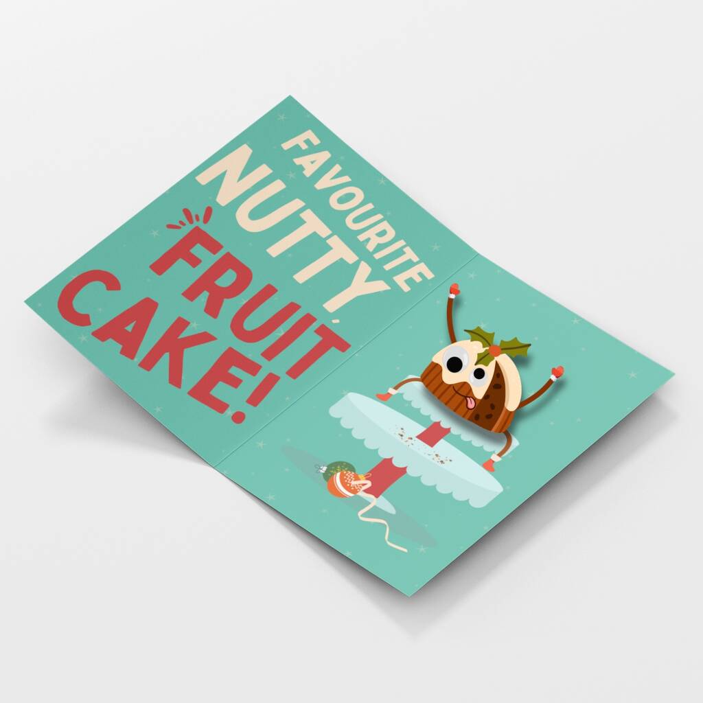Scream & Shake Nutty Fruit Cake Christmas Card 🎄🥜