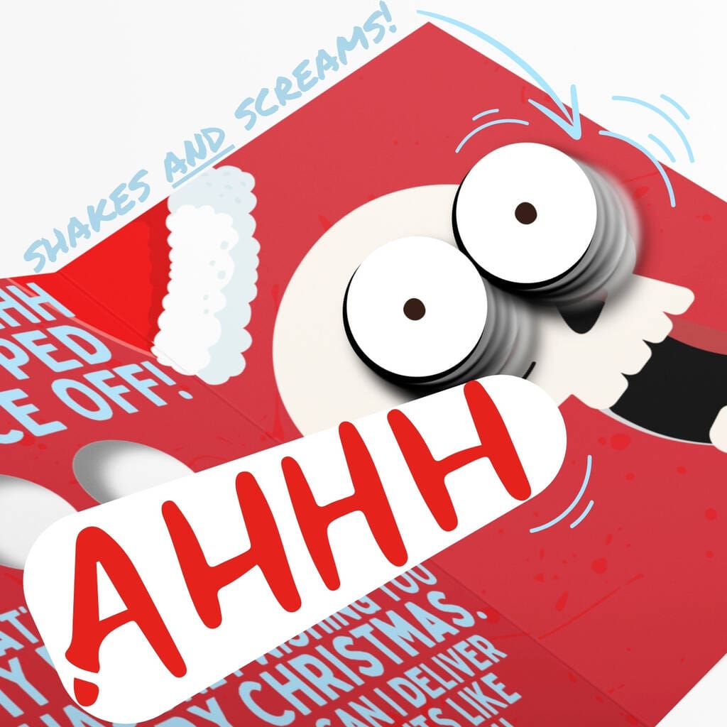 Scream & Shake Santa Christmas Card 🎅🎄