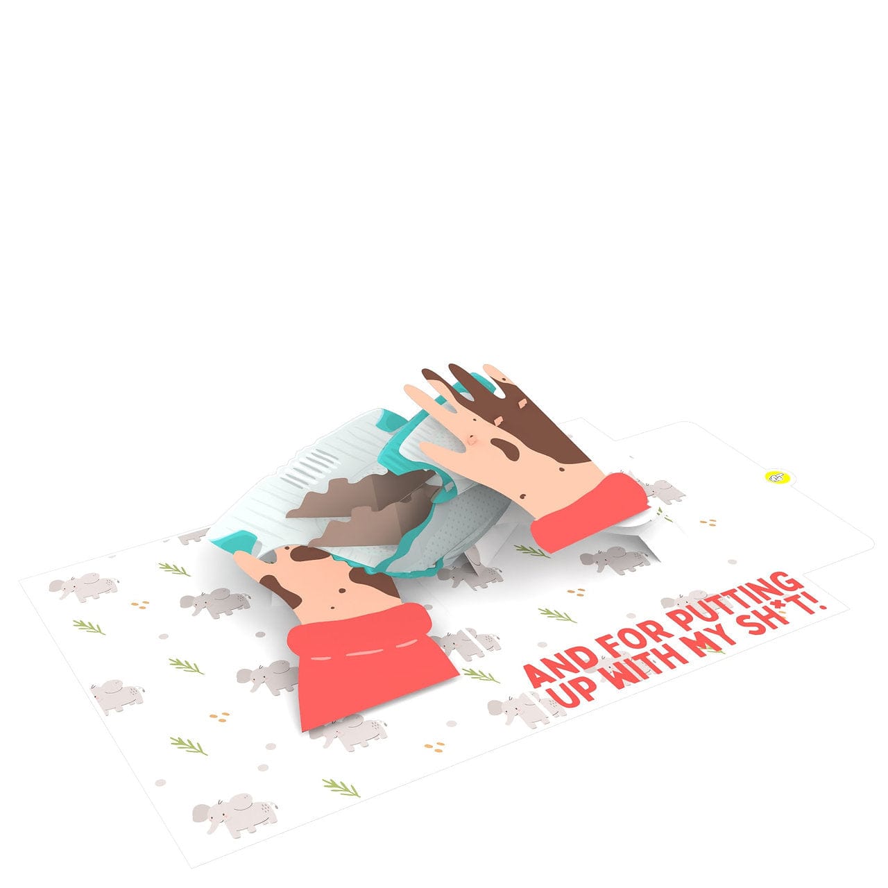 Sh*t Nappy 💩🔥 - 3D Inappropriate Greeting Card