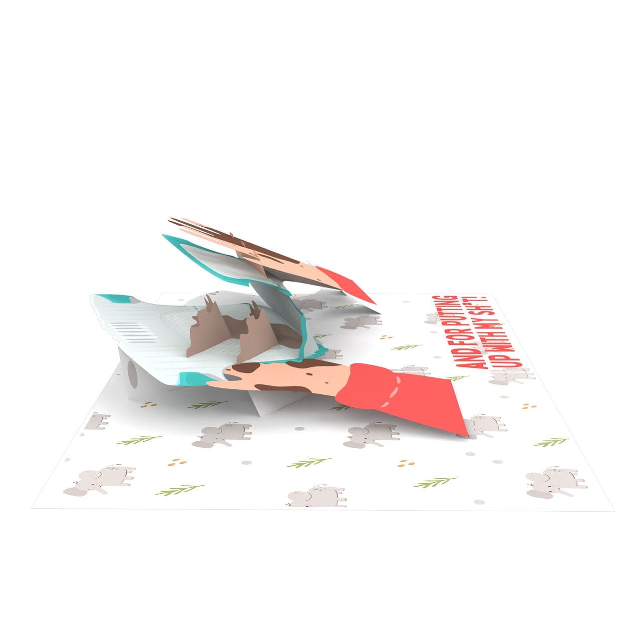 Sh*t Nappy 💩🔥 - 3D Inappropriate Greeting Card