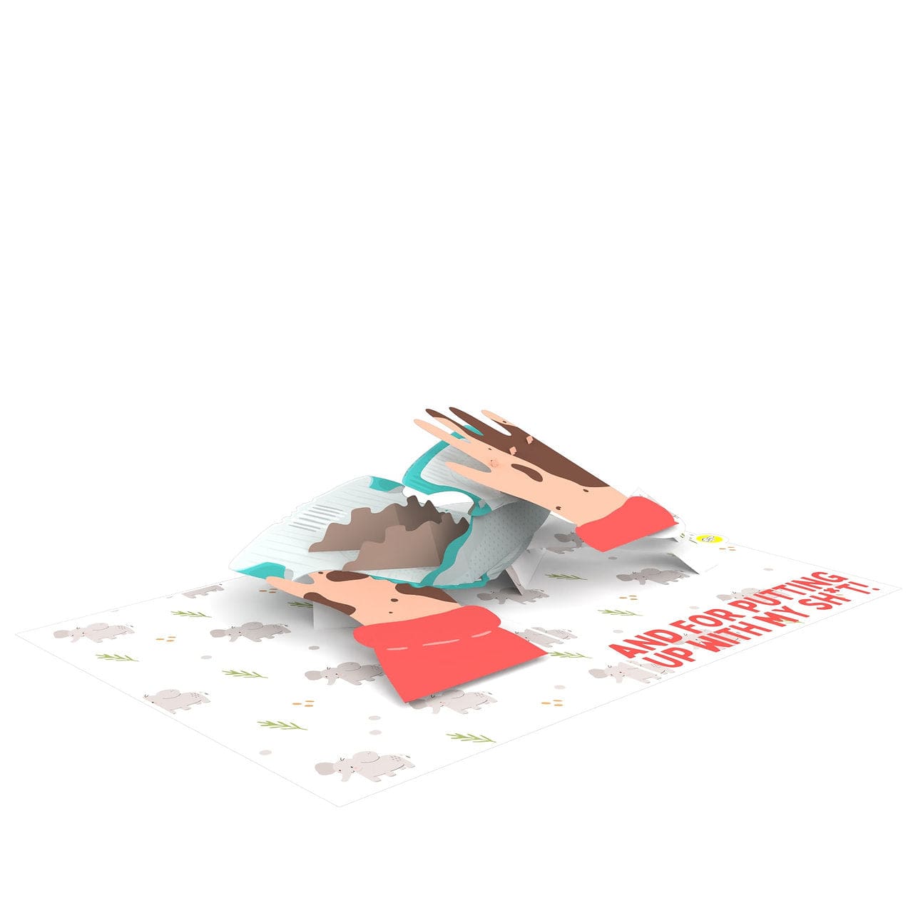 Sh*t Nappy 💩🔥 - 3D Inappropriate Greeting Card