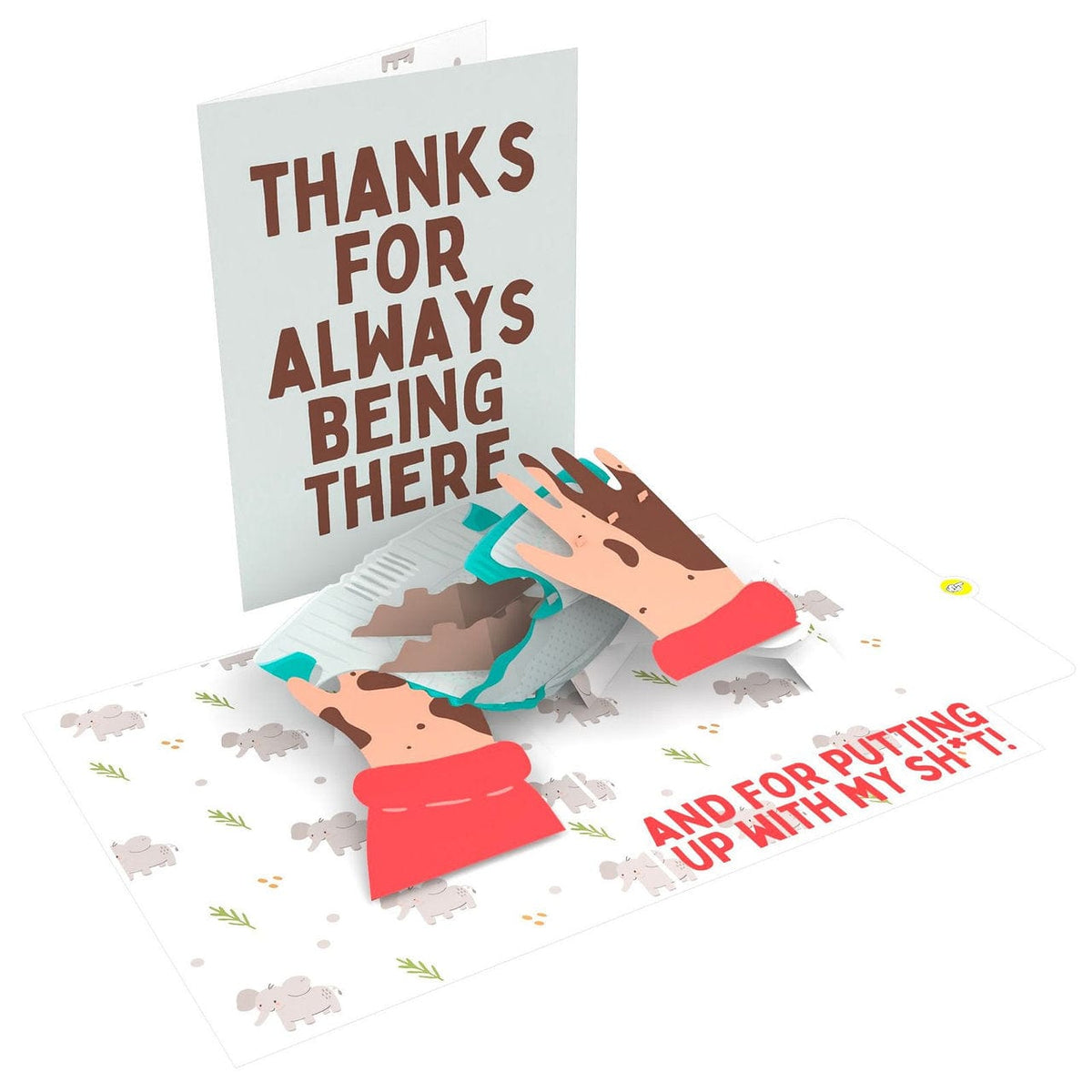 Sh*t Nappy 💩🔥 - 3D Inappropriate Greeting Card