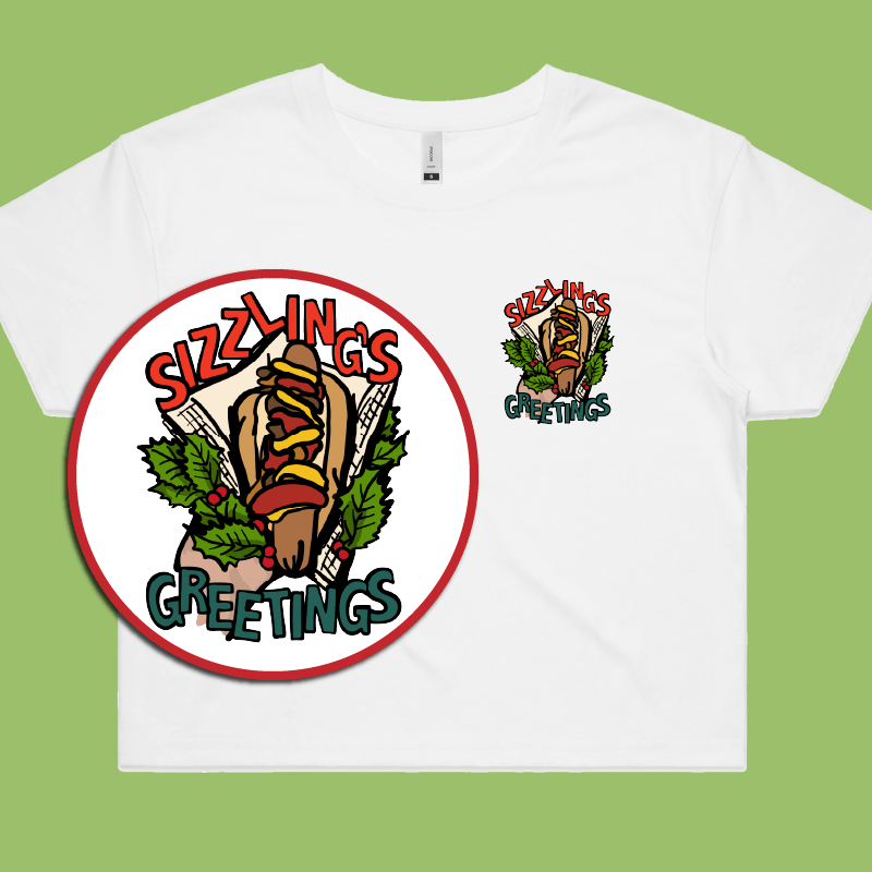 Sizzlin s Greetings Women s Crop Top sizzlin-s-greetings-women-s-crop-top